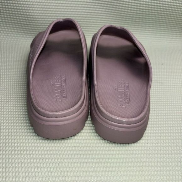 Skechers Foamies Platform Sandals Slides Women’s Size 9 Purple Glitter - Picture 4 of 8